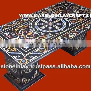 Black Marble Dining Rectangular Table thumbnail-1