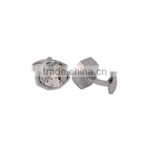 New Arrival Silver Engraved Watch Cufflinks,floating Locket Watch Cufflinks thumbnail-2