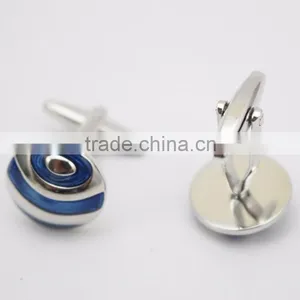 New Design Blue Silver Copper Cufflinks Custom thumbnail-1