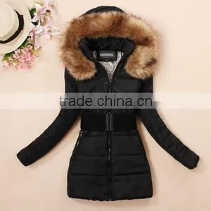 New Women's Padded Winter Warm Fur Collar Winter Coat for Women thumbnail-2