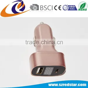 USB 3.1 Type-C Quick Charger 3.0 USB Car Charger For Nexus 5X 6P Nokia N1 Apple MacBook thumbnail-1