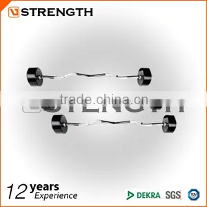 Fitness Weightlifting Straight Bar Rubber Coated Barbell thumbnail-1