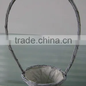 Handing Flower Basket,handle Basket,flower Pot Basket,flower Planter,rattan Basket,garden Decoration,wicker Basket thumbnail-1