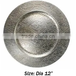 Designer Silver Charger Plate, Charger Tray, Designer Charger Plate thumbnail-1