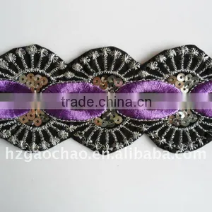 Romantic Hand Trimming Velvet Embroidery Lace With Clean Sticker thumbnail-1