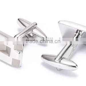 Laser Carved Rhodium Cufflinks thumbnail-2