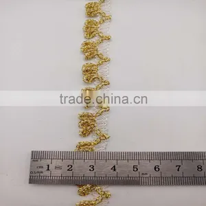 DIY Sewing Garment Soft Flower Metallic Gold Lurex Braid Nylon Lace Trims thumbnail-2