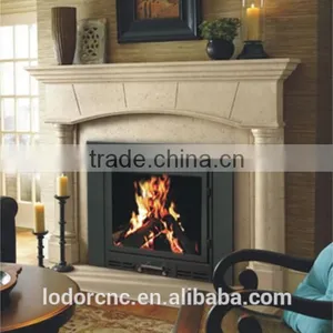 YN-020 Distressed Wood Fireplace / Cast Iron Fireplace Front thumbnail-2