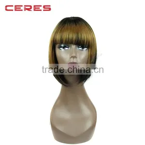 Wholesale Natural Look Premium Bob Wig 2T Blonde Ombre Wig for Black Women thumbnail-1