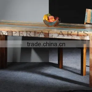 INDIAN RECYCLED WOOD FURNITURE WOODEN DINING TABLE thumbnail-1