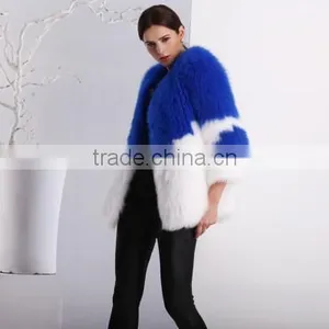 Blue and White Wholesale Price Fox Fur Coat for Women Winter thumbnail-3