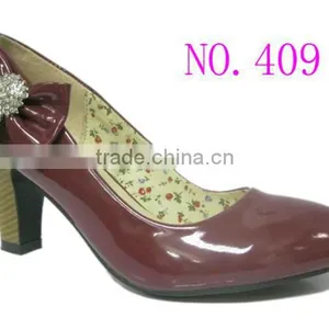 PU Upper Elegant High Heel Lady Dress Shoes Summer Shoes With Bowknot thumbnail-1