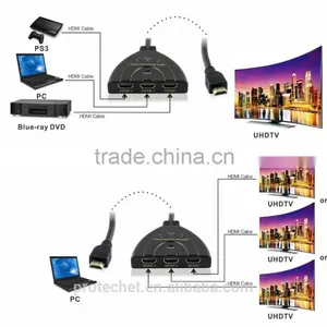 Bi-direction 3X1 HDMI Pigitail Switcher 1X3 Splitter 4K@30Hz With USB Cable thumbnail-2