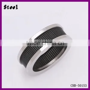 Best Selling Quality Black Stripe 316L Stainless Steel Fashion Finger Ring Designs thumbnail-1