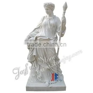 White Marble Greek Goddess Statue Carving thumbnail-1