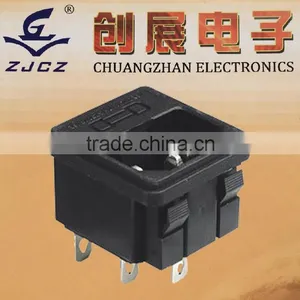 3 Pin AC Electrical Power Socket With Fuse Holder thumbnail-1