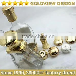Cognac Tamper Proof Brandy Bottle Cap,Retro-Style Metal Liquor Screw Bottle Caps,whiskey Metal Bottle Cap,gold Metal Bottle Cap thumbnail-1