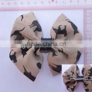 Double Animals Printed Chiffon Butterfly Tie Hair Grips thumbnail-1