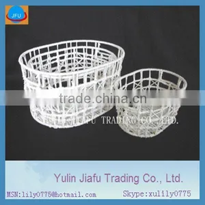 White With Paper Weaving Iron Cheap Wire Basket thumbnail-1
