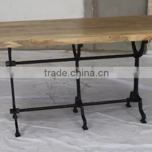 Industrial Iron Wood Dining Table thumbnail-1