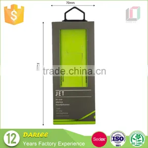 GuangDong Top Quality Embossing Foldable Handmade Coated Paper Earphone Package With Clear Window thumbnail-3