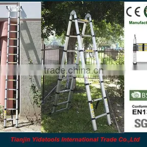 2x5 Steps 3.2m EN131 Extension Telescopic Aluminum Ladder Portable Ladder thumbnail-1