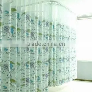 Inherently Flame Retardant Cubicle Curtain in Printed Patterns, With Mesh in Fabric Top thumbnail-1
