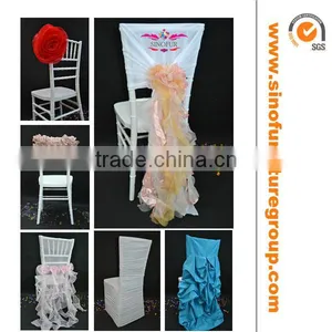 Hot Sale Fancy Ruffled Wedding Chair Cover thumbnail-1