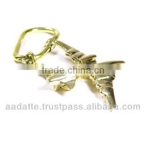 Solid Brass Airplane Key Chain Key Ring Air Plane Keychain thumbnail-1