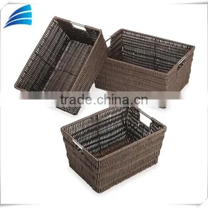 Wicker Stackable Storage Baskets, Set of 3 thumbnail-2