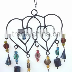 Double HEART Shape Christmas Home Decoration Bell Wall Door Hangings thumbnail-1