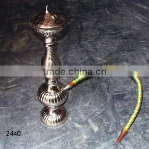 Decorative Nickle Plated Brass Hookah thumbnail-1