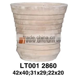 Vietnam Round Pattern Chocolate Terracotta Pottery thumbnail-1