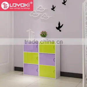 Colorful DIY Assembly Wood Cabinet Wooden Cube Storage Home Furniture Storage Boxes Cabinet thumbnail-3