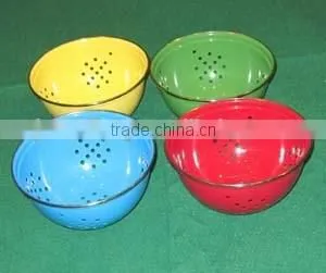 Trade Show Hottest Multi-color Galvanized Zinc Metal Colander/ Fruit Basket thumbnail-1