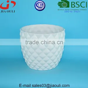 Pineapple Shape Glazed White Ceramic Garden Flower Pot thumbnail-1