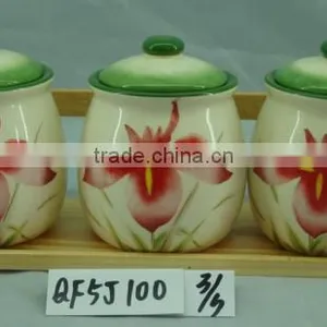 Ceramic Canister,ceramic Cookie Jar,ceramic Condiment Container thumbnail-1
