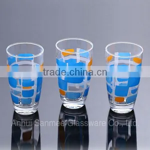 Drinking Glass Cup Decorative Home Use Glass Machine Blown Cup Printed Drink Glass thumbnail-1