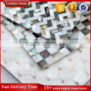 Square Wall Tile Natural Oyster Mother of Pearl Shell Mosaic Tiles thumbnail-1