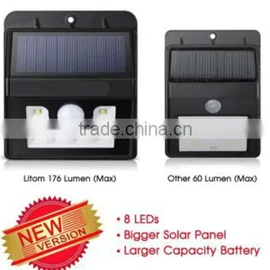 Solar Power Supply and 8 LED Lam Lighting Motion Sensor Wall Step Fence Lamps Solar Garden Lights thumbnail-4