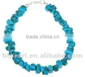 Wholesale 7" 8mm Blue Turquoise Chip Bracelet thumbnail-1