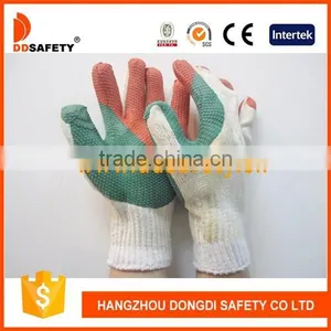 DDSAFETY 2017 Knitted Bleach Cotton Glove With Latex Coated Safety Working Glove thumbnail-1