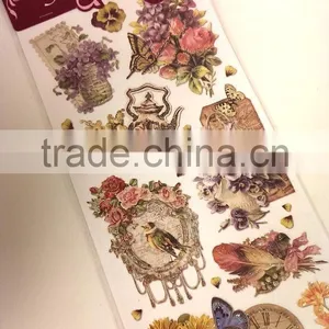 Floral Design Embossed Sticker, Antique Elegance Design Sticker for Decoration, Classic Decorative Shinny Glitter Sticker thumbnail-2
