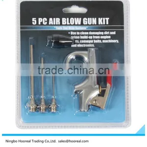 5pc Air Compressor Blow Gun Tool Kit 3 Nozzles Inflation Needle Spray Blower Rubber Tip Kit 1/4" thumbnail-2