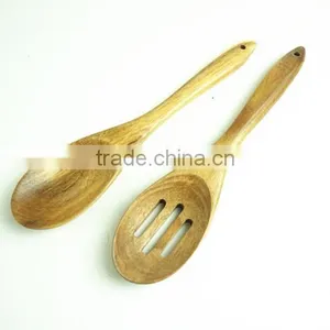 22036 High Quality Beech Wood Spoon Slotted Spoon thumbnail-3