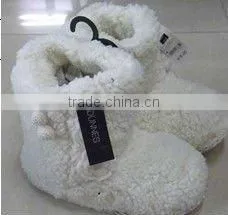 Stock Cream Borg Slipper for Child thumbnail-1