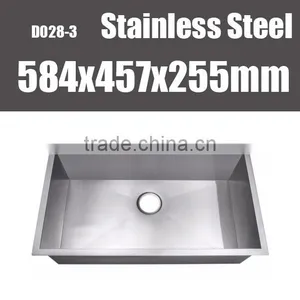 23 Inch Handmade Undermount Kitchen Sink Stainless Steel Single Basin thumbnail-1