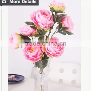 Hot Sale Decorative Silk Flower Cloth Peony Flower thumbnail-3