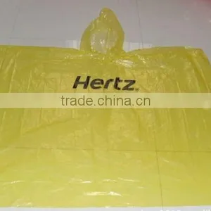 PE Disposable Yellow Poncho With Customers' Logo thumbnail-1