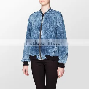 Wholesale Blank Baseball Jacket Custom Print With Zipper thumbnail-3